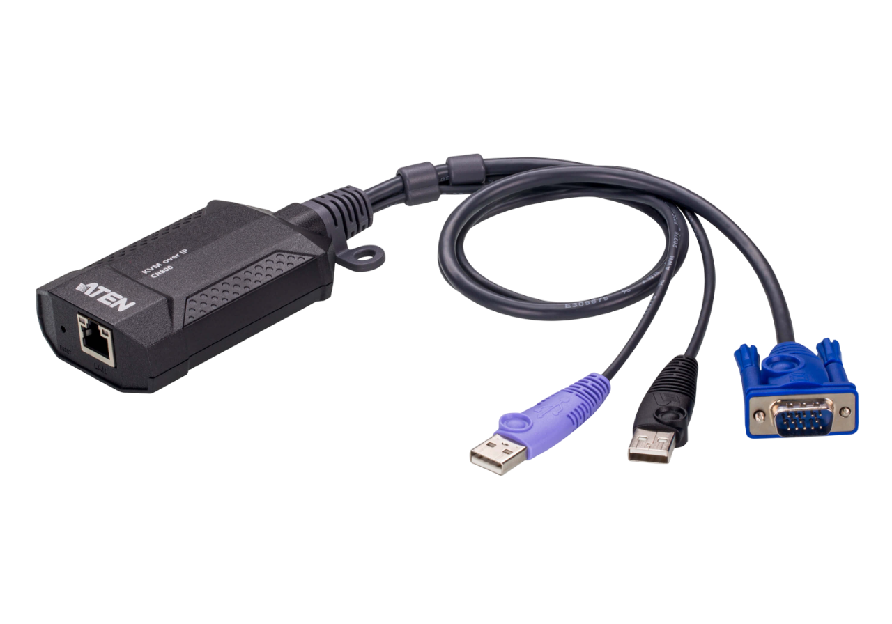 Обзор 1-портового компактного USB VGA KVM-переключателя с доступом по IP – ATEN CN800