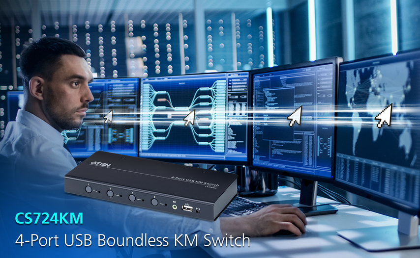 Новинка июля от ATEN: 4-портовый USB Boundless KM Switch CS724KM