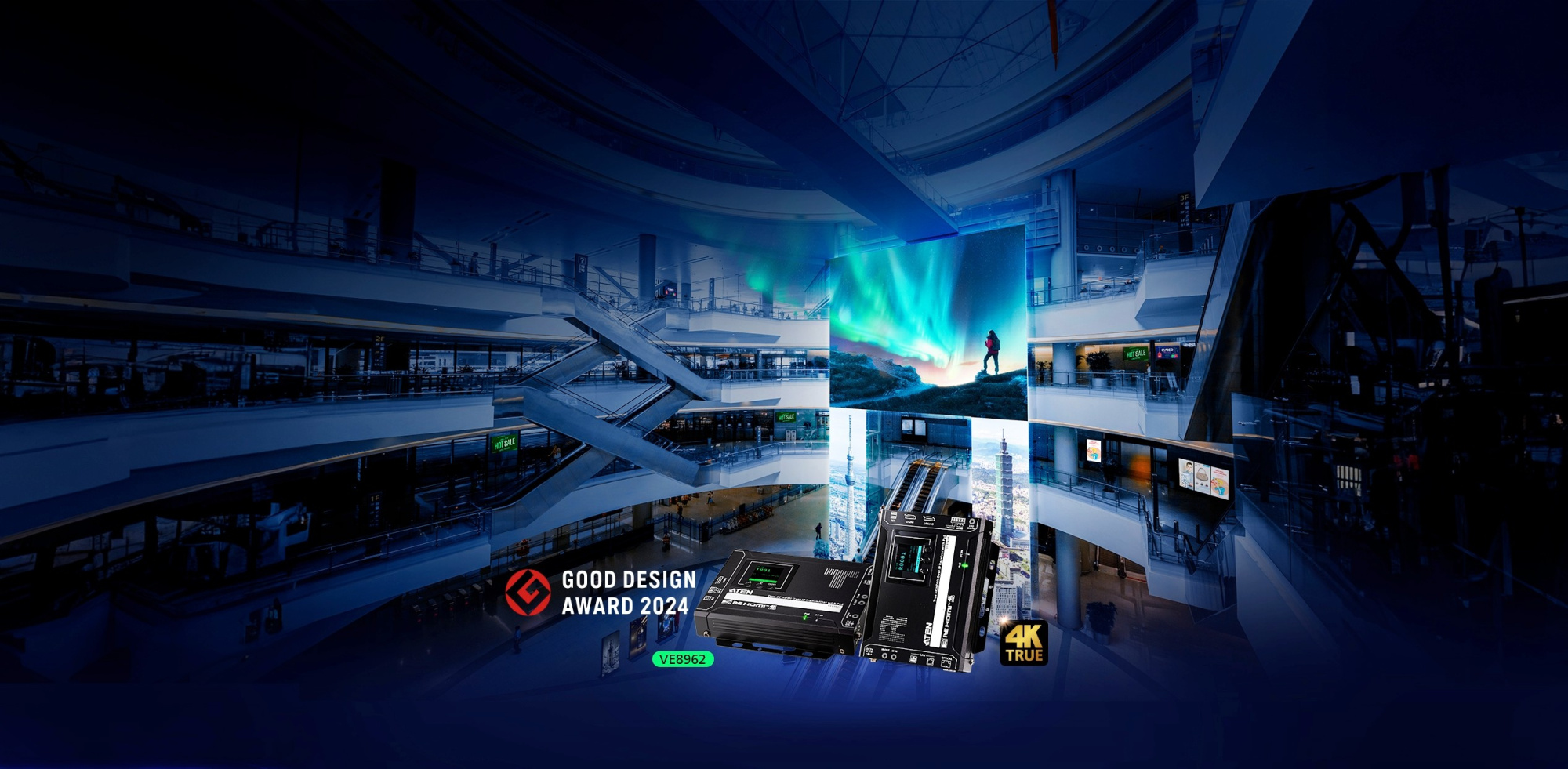 ATEN VE8962 - True 4K HDMI-видеоудлинитель по IP с поддержкой PoE ATEN VE8962 - True 4K HDMI-видеоудлинитель по IP с поддержкой PoE