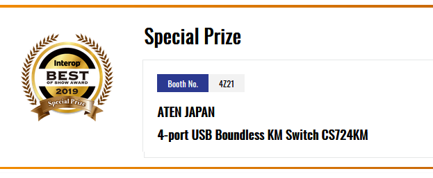 CS724KM ATEN получил награду Special Prize на Interop 2019